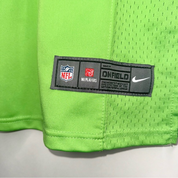 SHERMAN #25 NIKE NFL FOOTBALL JERSEY TOP SHIRT SIZE MEDIUM NEON GREEN NAVY - Picture 5 of 6